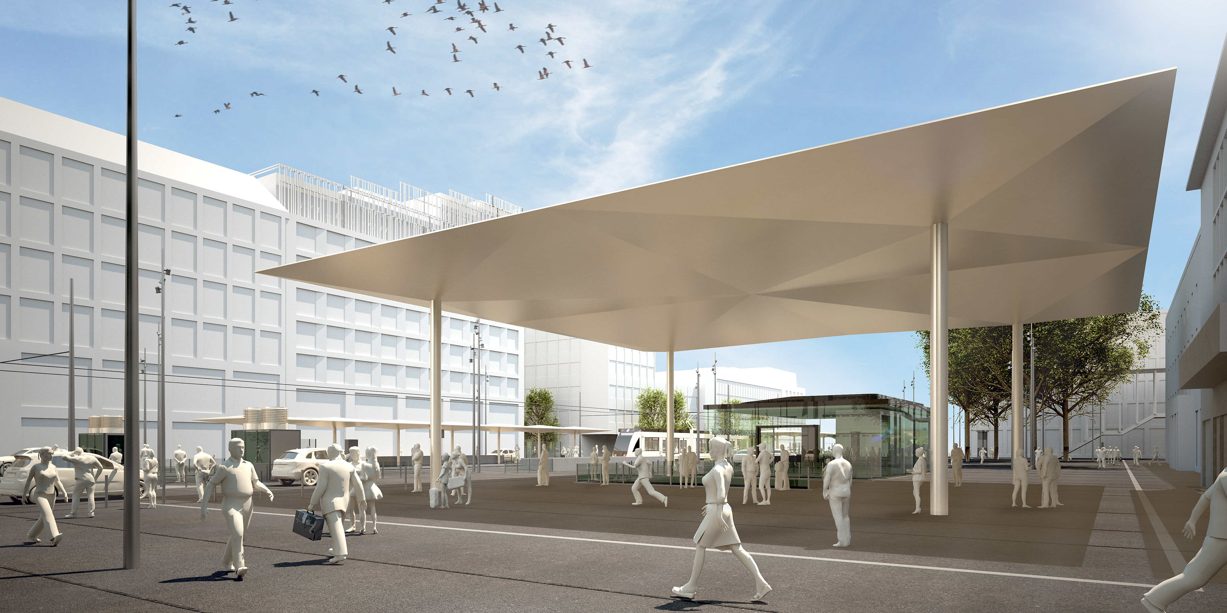 VISUALISIERUNG - DACH VOR DEM BAHNHOF