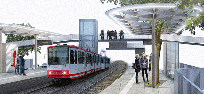 ANERKENNUNG FÜR STADTBAHNHALTESTELLEN AN DER B1 IN DORTMUND